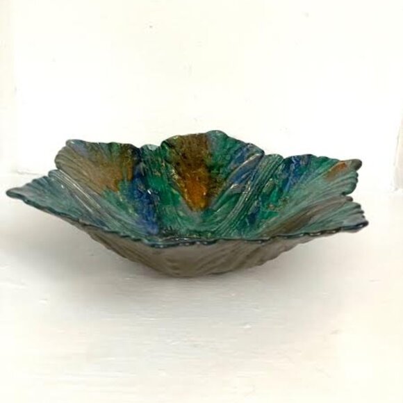 Vintage French Laque Line Lacquered Glass Bowl -Hand Made in France - Picture 2 of 8